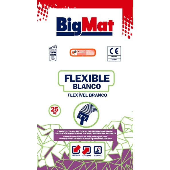 BIGMAT FLEXIBLE BLANCO 25KG C2TES1