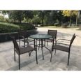 CONJUNTO MESA BARCELONA DIAM.90 + 4 SILLAS
